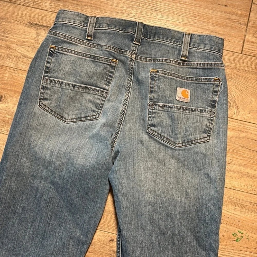 Carhartt Mens Relaxed Fit Jeans Straight Leg Denim Workwear Blue Sz 32 X 34